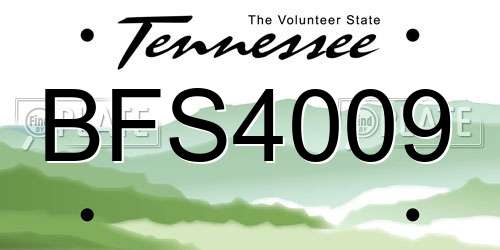 BFS4009 Tennessee License Plate