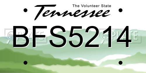 BFS5214 Tennessee License Plate
