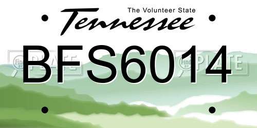 BFS6014 Tennessee License Plate