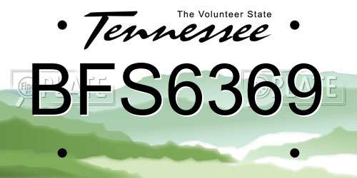 BFS6369 Tennessee License Plate