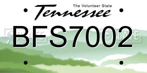 BFS7002 Tennessee License Plate