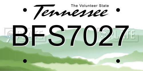 BFS7027 Tennessee License Plate