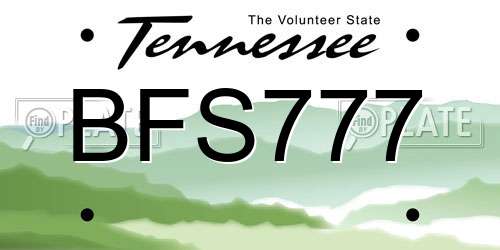 BFS777 Tennessee License Plate