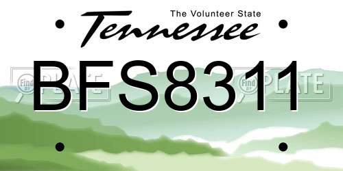 BFS8311 Tennessee License Plate