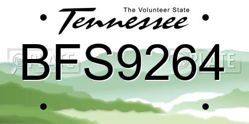 BFS9264 Tennessee License Plate