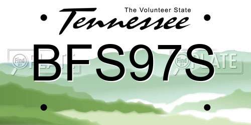 BFS97S Tennessee License Plate