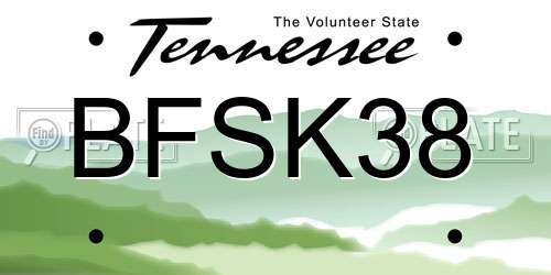 BFSK38 Tennessee License Plate