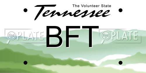 BFT Tennessee License Plate