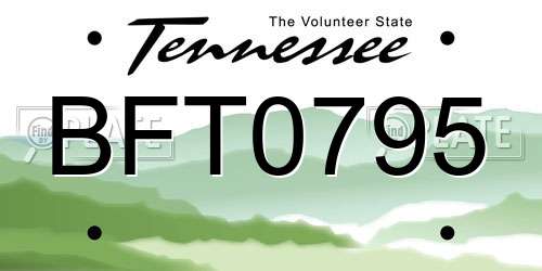 BFT0795 Tennessee License Plate