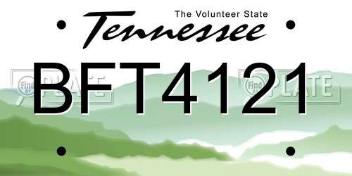 BFT4121 Tennessee License Plate