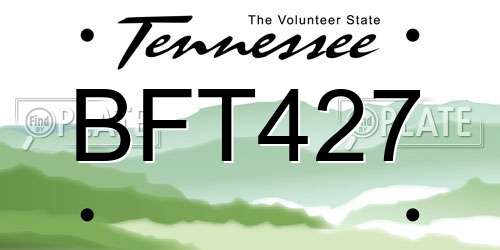 BFT427 Tennessee License Plate