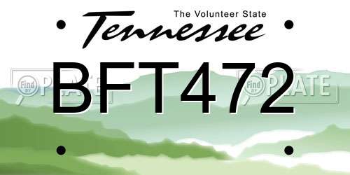 BFT472 Tennessee License Plate