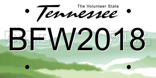 BFW2018 Tennessee License Plate