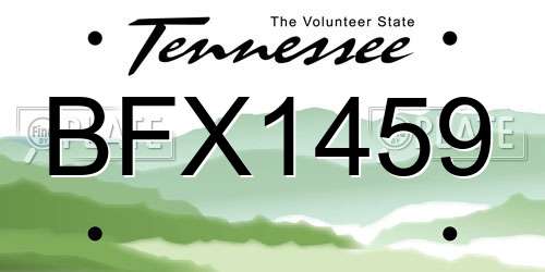 BFX1459 Tennessee License Plate