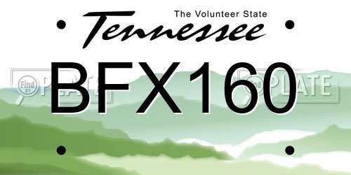 BFX160 Tennessee License Plate