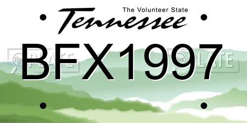 BFX1997 Tennessee License Plate