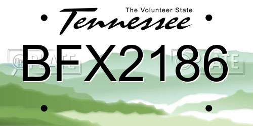 BFX2186 Tennessee License Plate