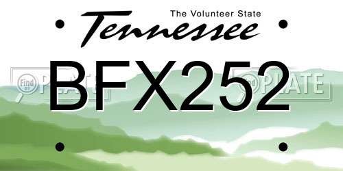 BFX252 Tennessee License Plate