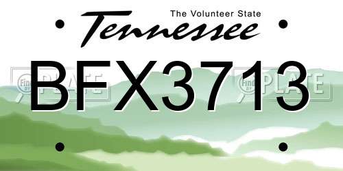 BFX3713 Tennessee License Plate
