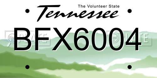 BFX6004 Tennessee License Plate