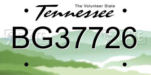 BG37726 Tennessee License Plate