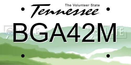 BGA42M Tennessee License Plate