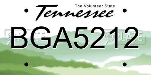 BGA5212 Tennessee License Plate