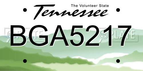 BGA5217 Tennessee License Plate