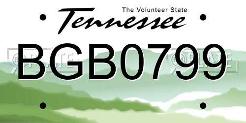 BGB0799 Tennessee License Plate