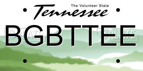 BGBTTEE Tennessee License Plate