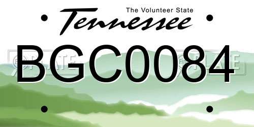 BGC0084 Tennessee License Plate