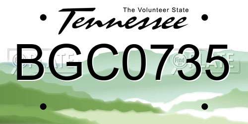 BGC0735 Tennessee License Plate