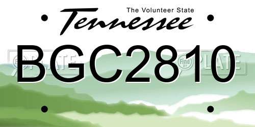BGC2810 Tennessee License Plate