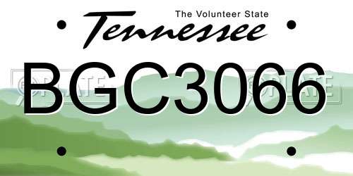 BGC3066 Tennessee License Plate