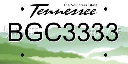 BGC3333 Tennessee License Plate