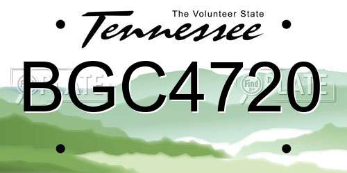 BGC4720 Tennessee License Plate