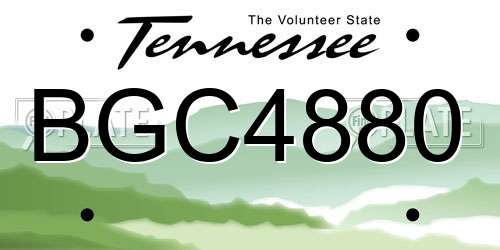BGC4880 Tennessee License Plate