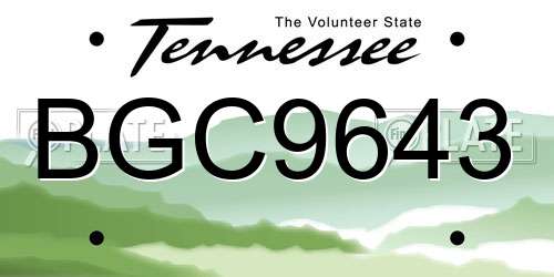 BGC9643 Tennessee License Plate