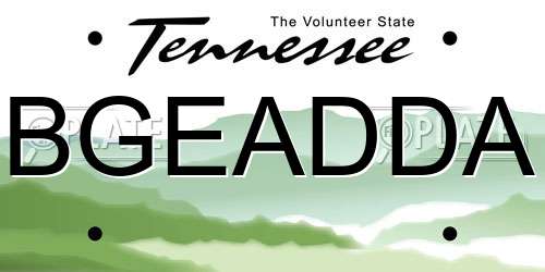 BGEADDA Tennessee License Plate