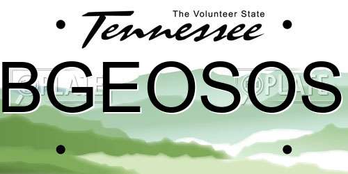 BGEOSOS Tennessee License Plate