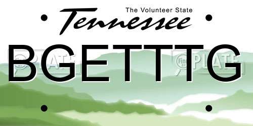 BGETTTG Tennessee License Plate