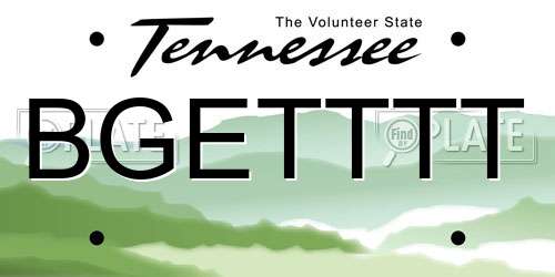 BGETTTT Tennessee License Plate