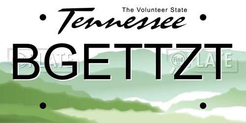 BGETTZT Tennessee License Plate