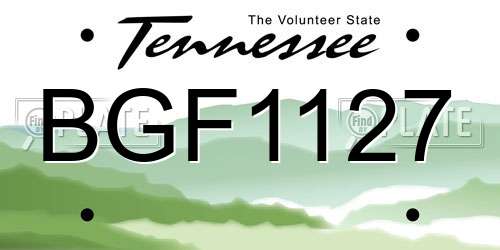 BGF1127 Tennessee License Plate