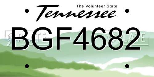 BGF4682 Tennessee License Plate