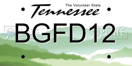 BGFD12 Tennessee License Plate