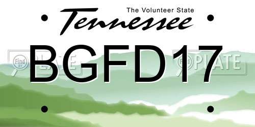 BGFD17 Tennessee License Plate
