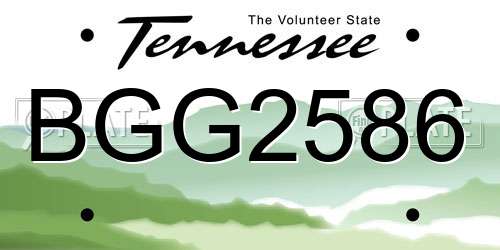 BGG2586 Tennessee License Plate