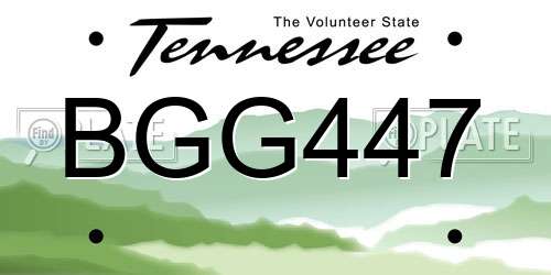 BGG447 Tennessee License Plate