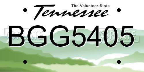 BGG5405 Tennessee License Plate